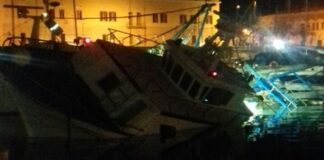 Peschereccio affonda nel porto di Trani, nessun ferito