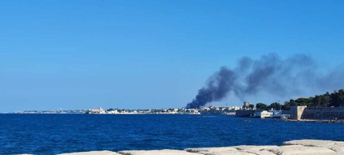 vasto incendio zona sud trani