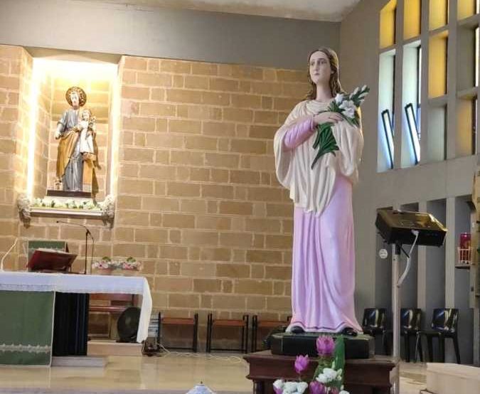 Donata una statua di Santa Maria Goretti alla parrocchia di San Giuseppe